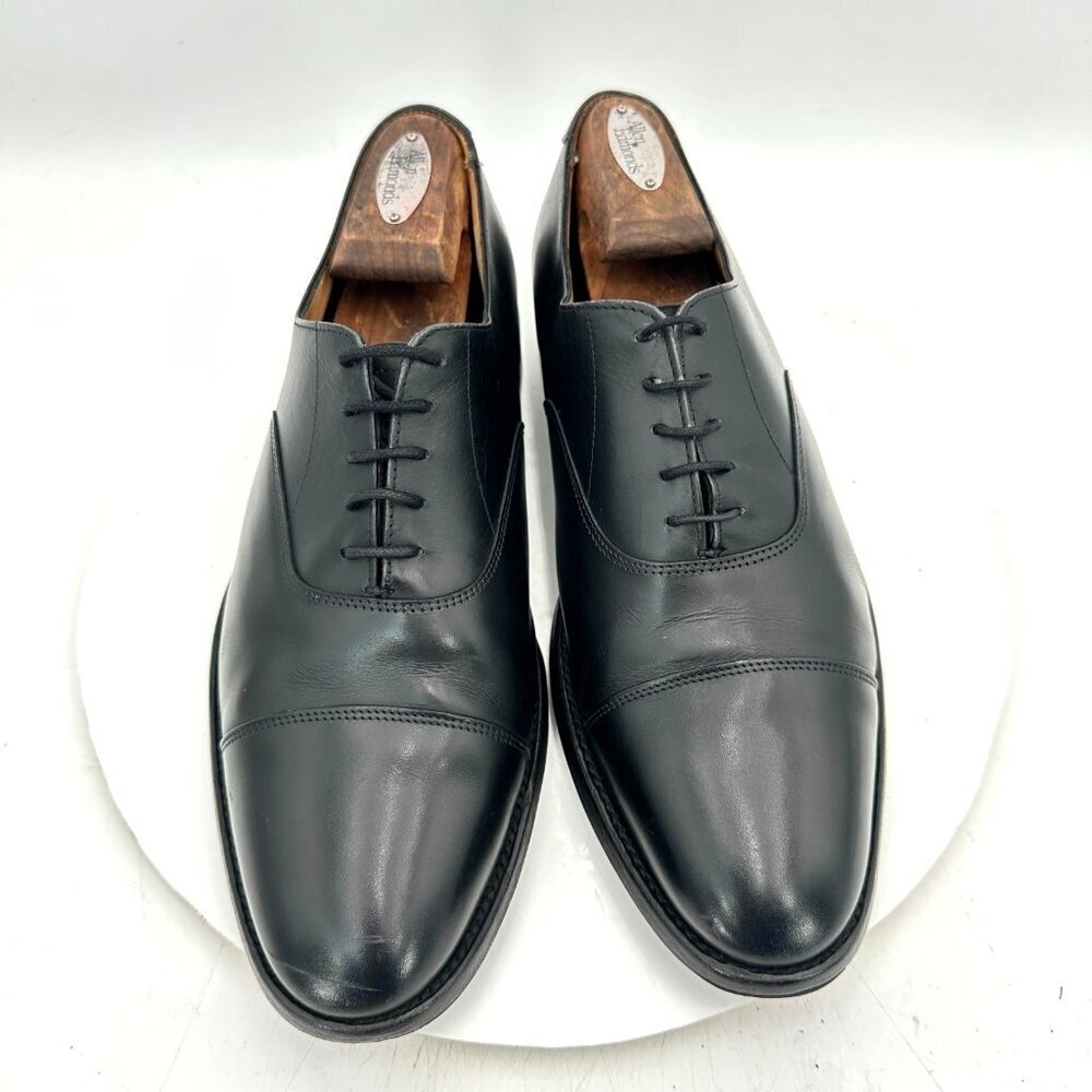 Sanders Stockholm Men Size 13 Black Leather Cap Toe Lace Up Oxford Dress Shoes